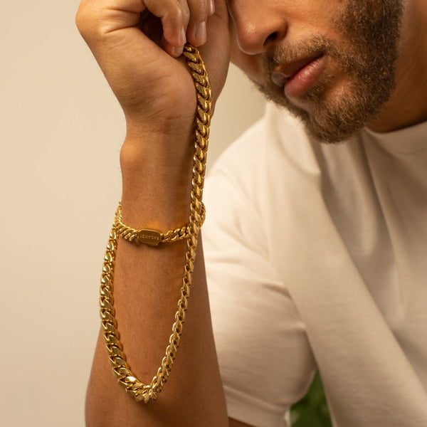 Cuban X Bracelet Set (Gold)